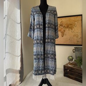 Papillon long open lightweight cardigan kimono